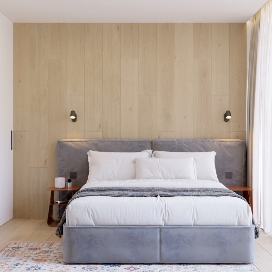 Bungalow bedroom interior — minimalist design