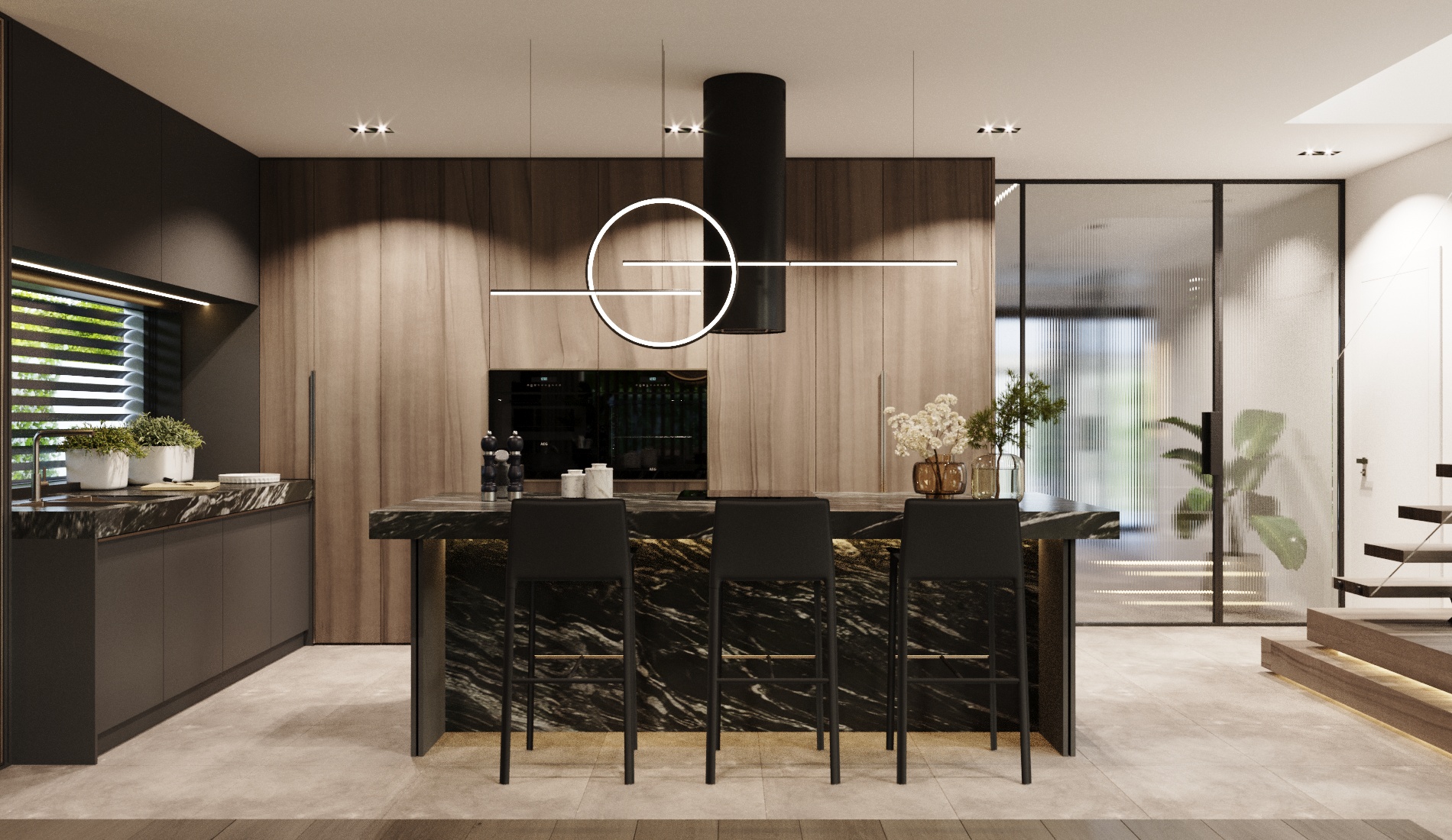 interior design house kitchen with island bar seating