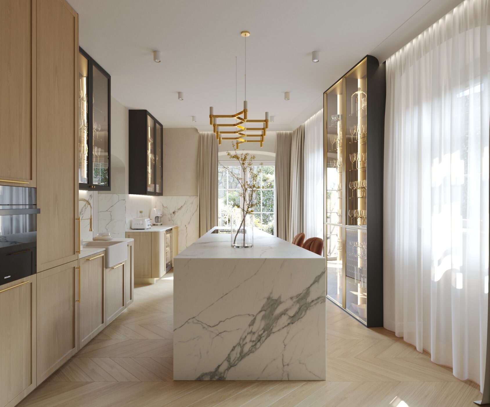historical residence interior design entrance hall stone Archideal