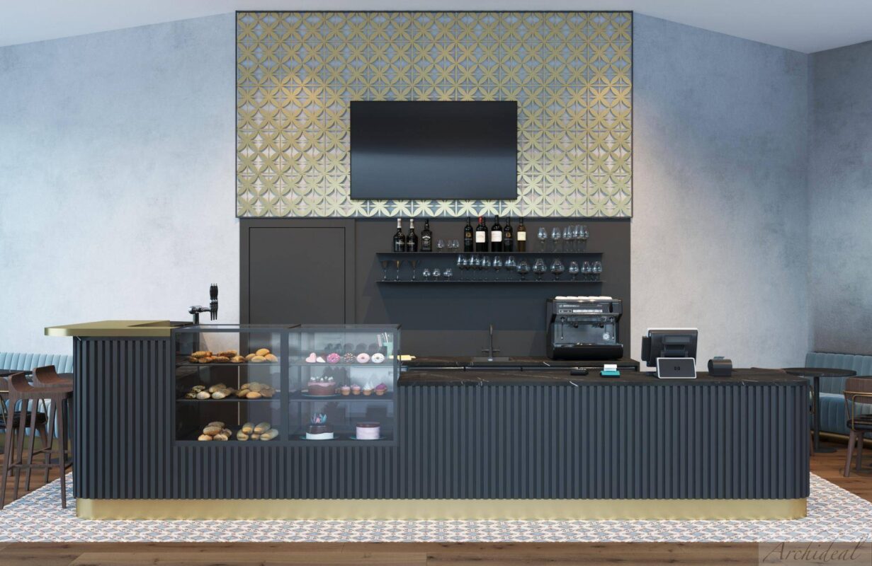 Coffee shop interior design in Poland by Archideal – warm welcoming Gewerberaum