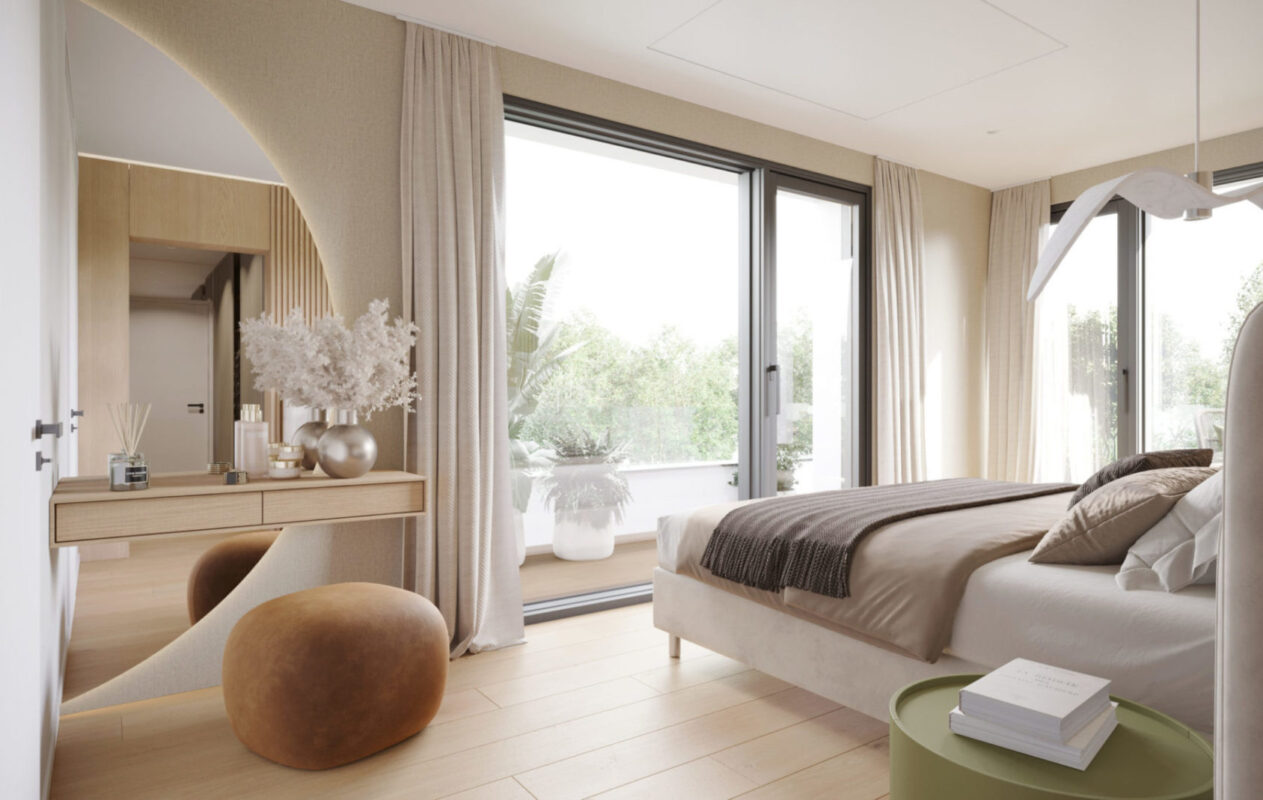 3D Visualisations for Interior Design – Why They Matter Photorealistic 3D interior design visualisation by Archideal showing residential project before construction