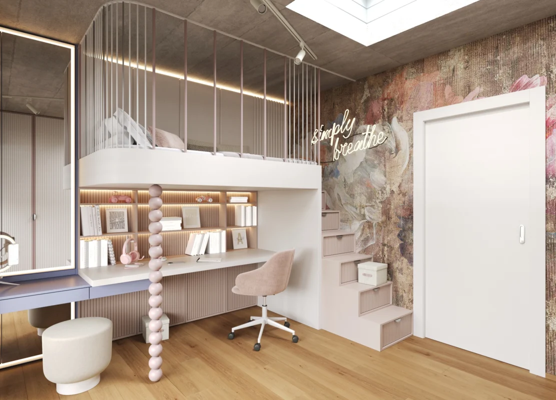 Designer Girl's Bedroom – Ideas, Inspiration and Practical Tips Designer girl's bedroom interior with creative, age-appropriate design by Archideal