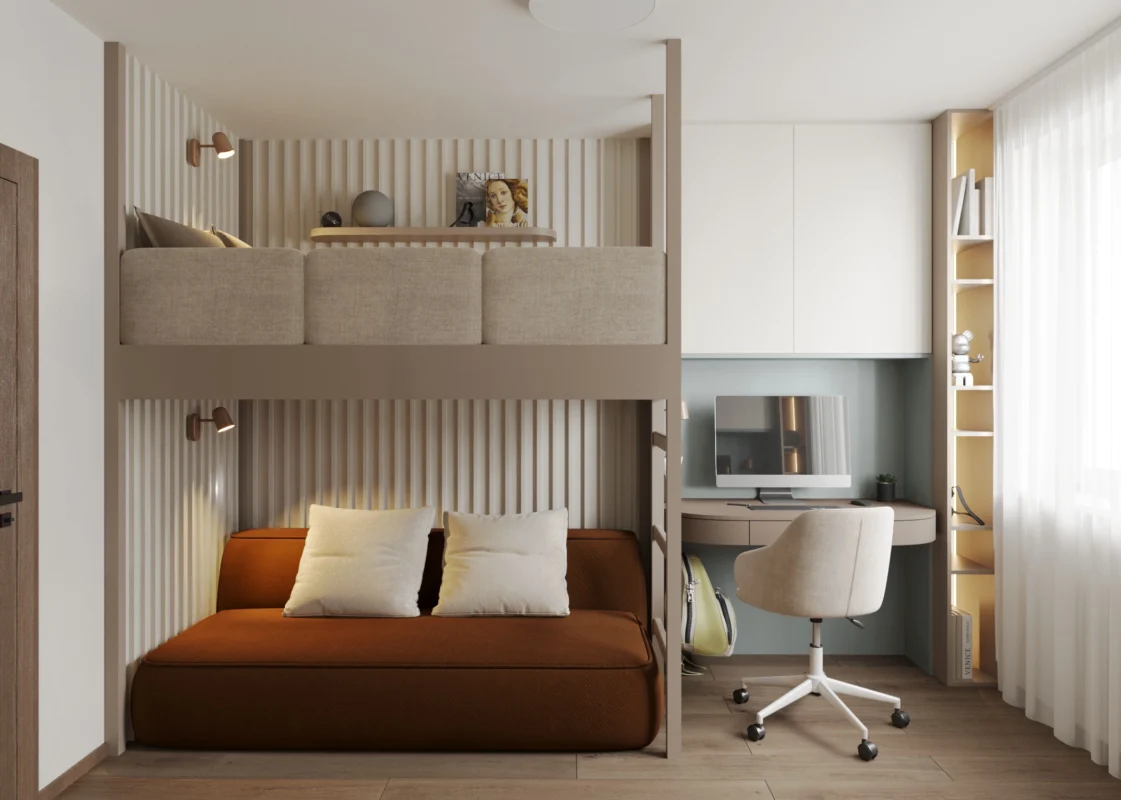 Custom Children's Room Design – A Space That Grows with the Child Custom-designed children's room with adaptable furniture and creative interior solutions – Archideal