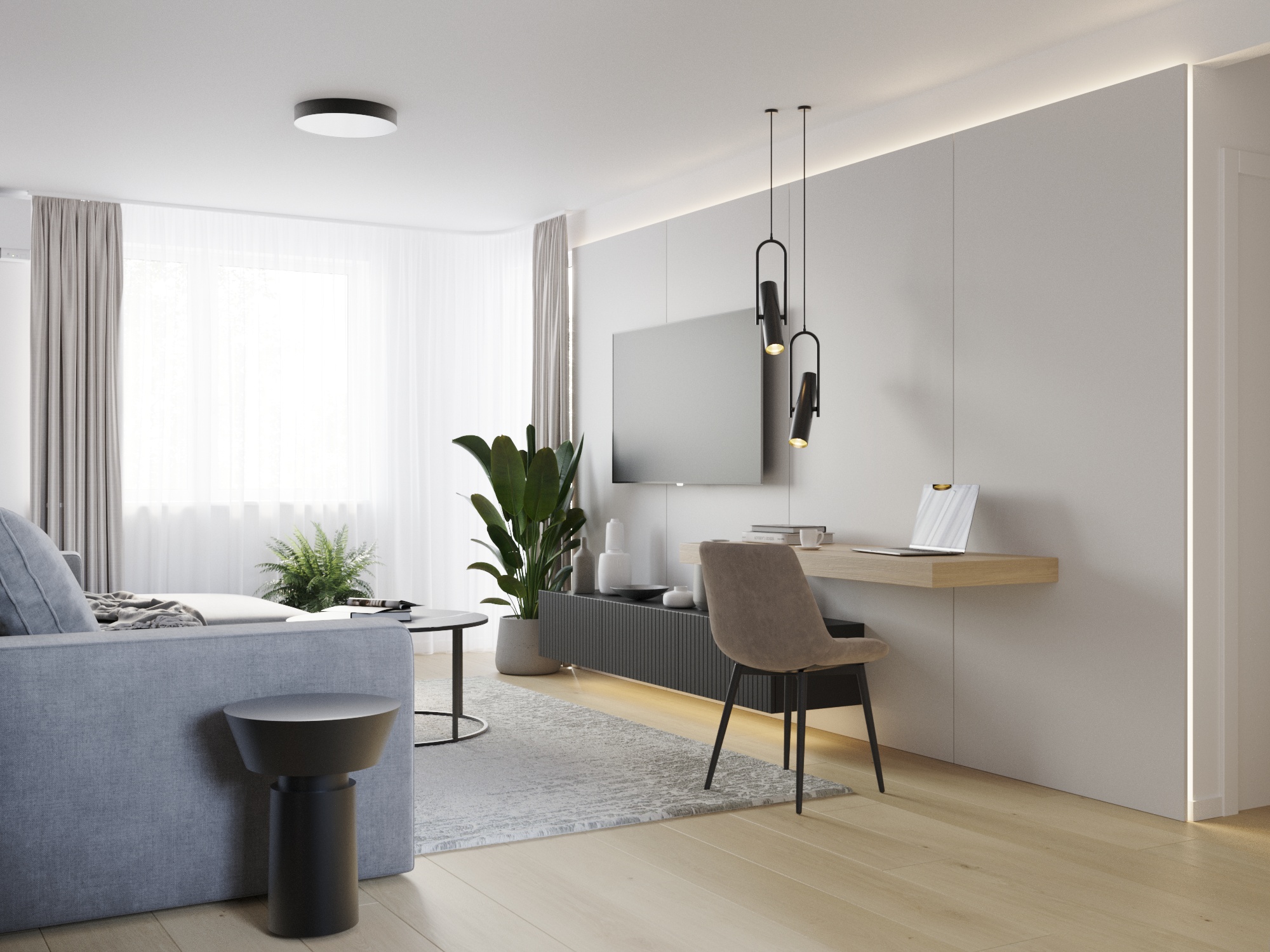 Minimalist Apartment Interior Design – Nitra Slovakia – view 2